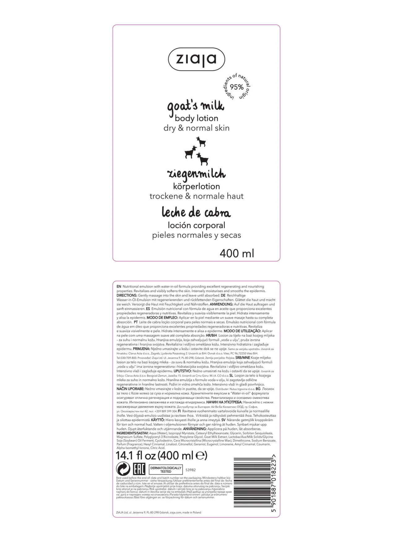 Emulsión Corporal con Leche de Cabra