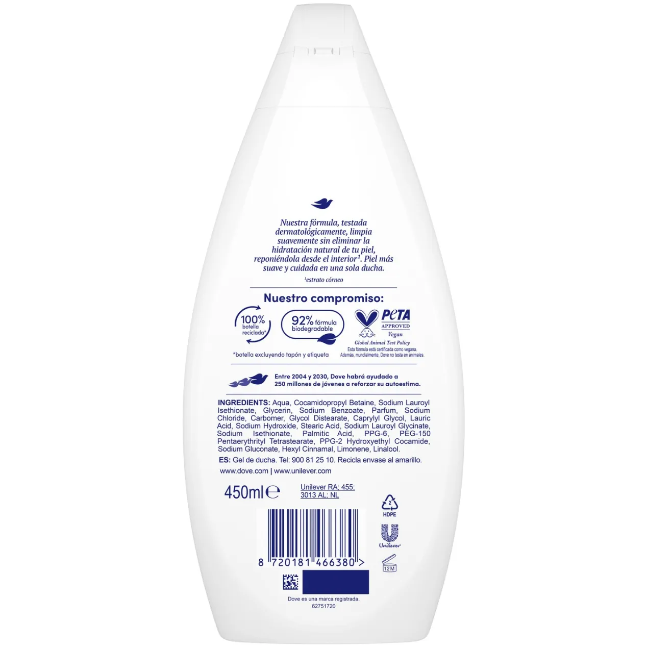 Essentials Gel de Ducha Hidratante Limpieza Delicada