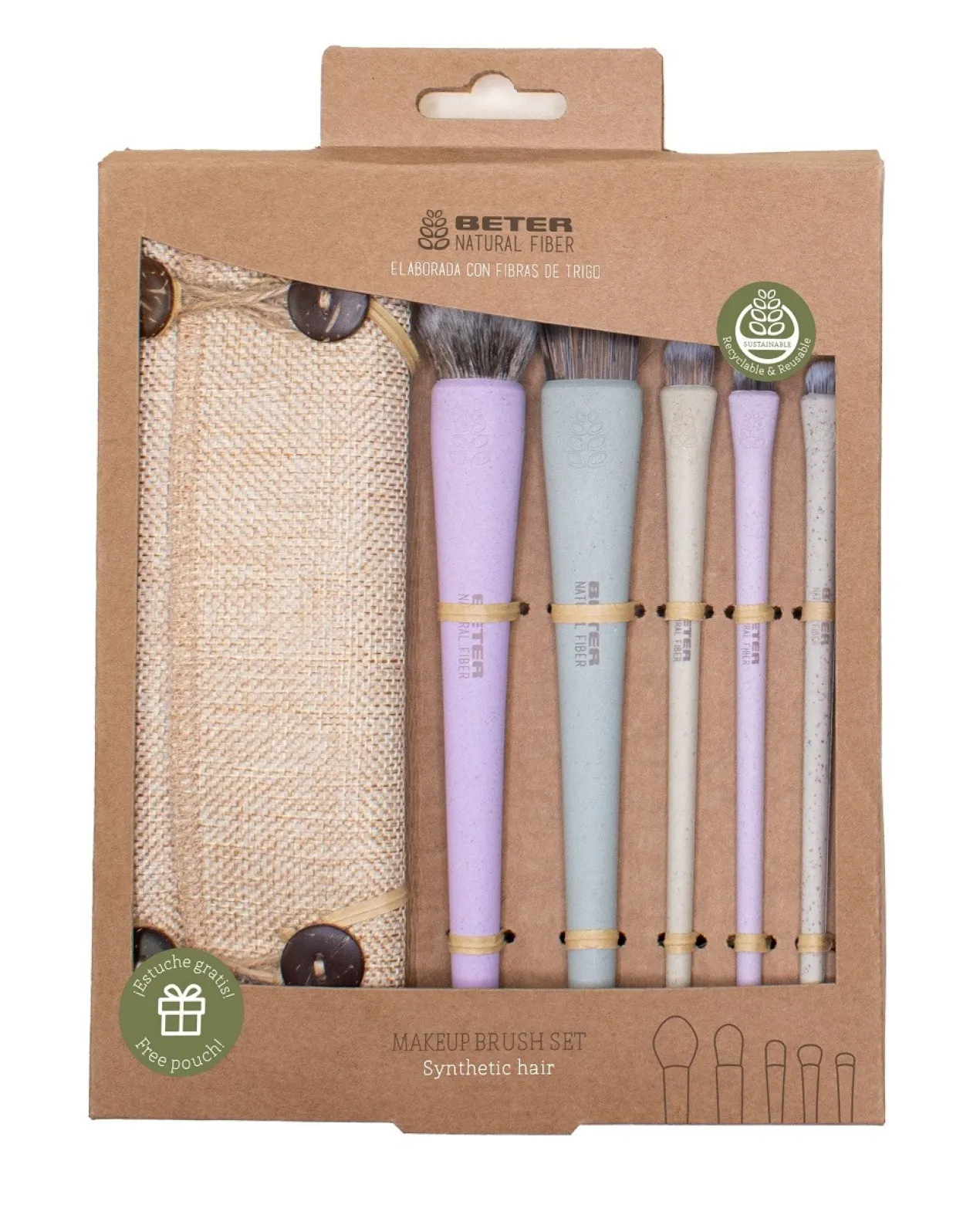 Estuche Manta 5 Brochas Natural Fiber