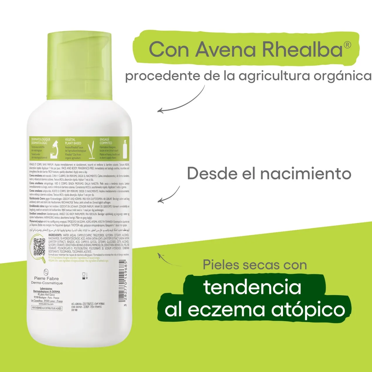 Exomega Control Crema Emoliente antiirritación para piel atópica