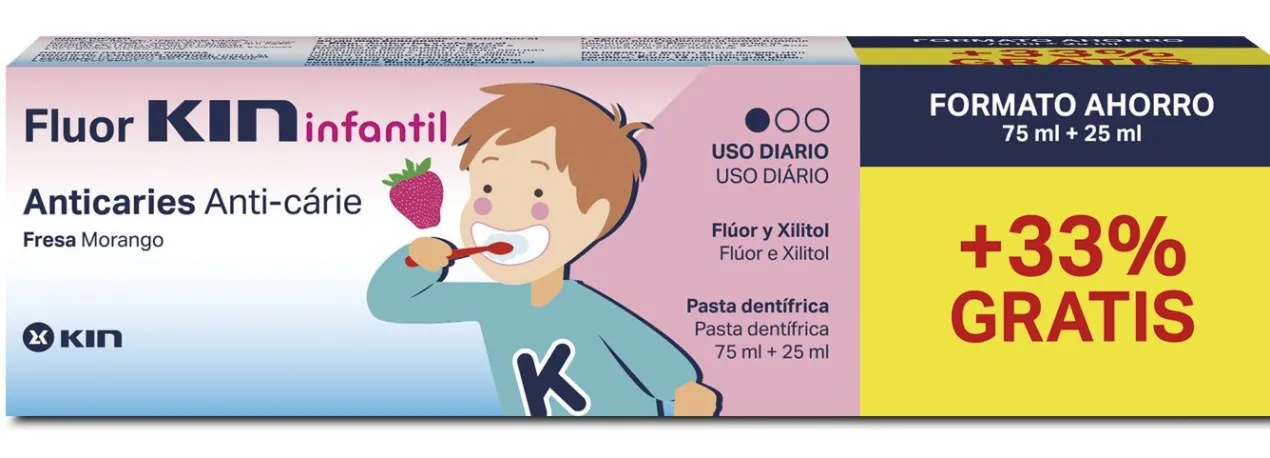 Fluor Kin Infantil Pasta Fresa