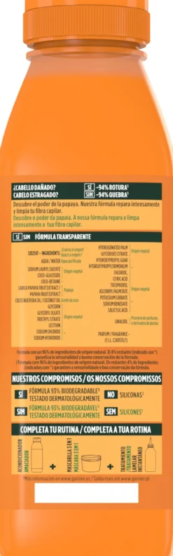 Fructis Hair Food Champú Papaya Reparadora