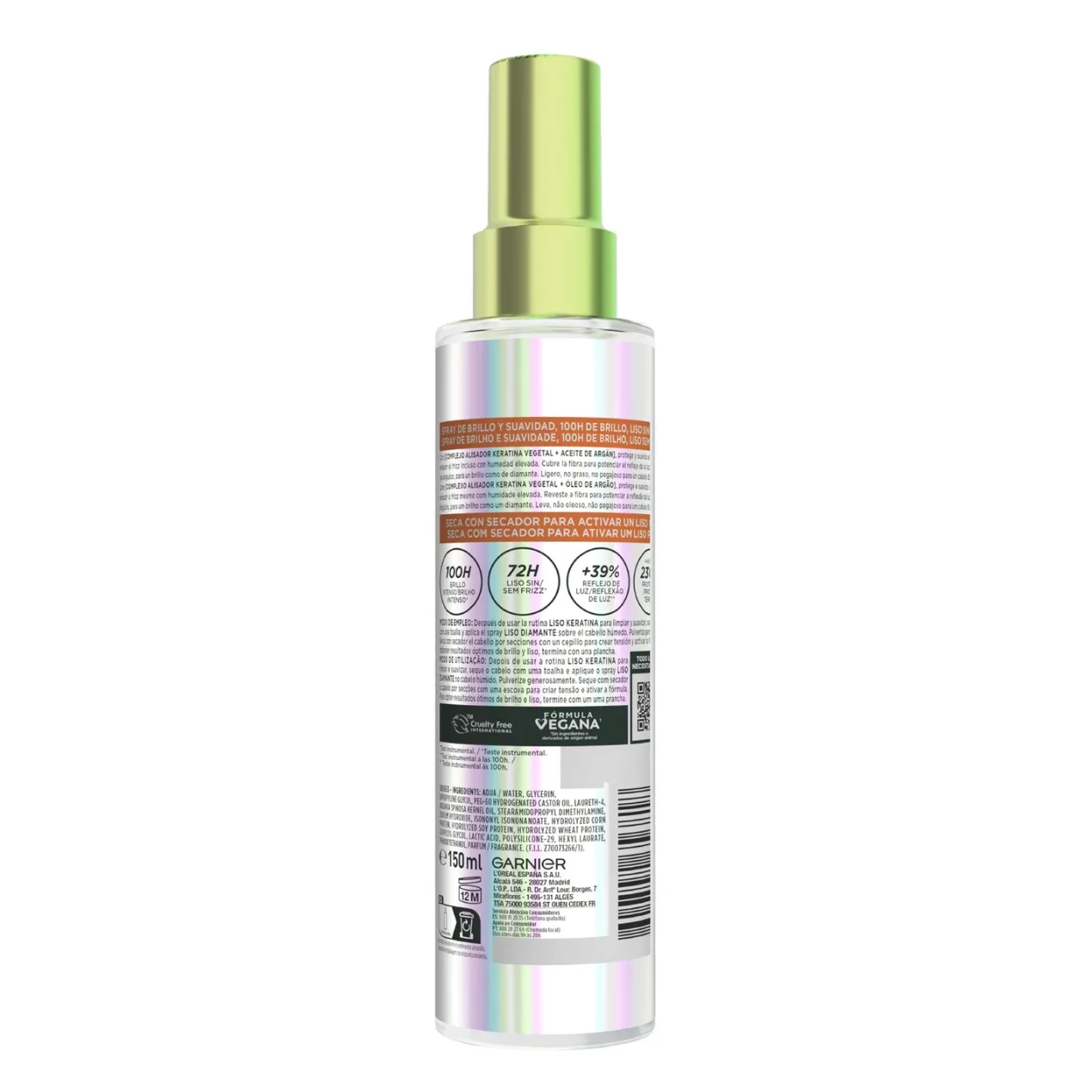 Fructis Liso Diamante Spray de Brillo y Suavidad