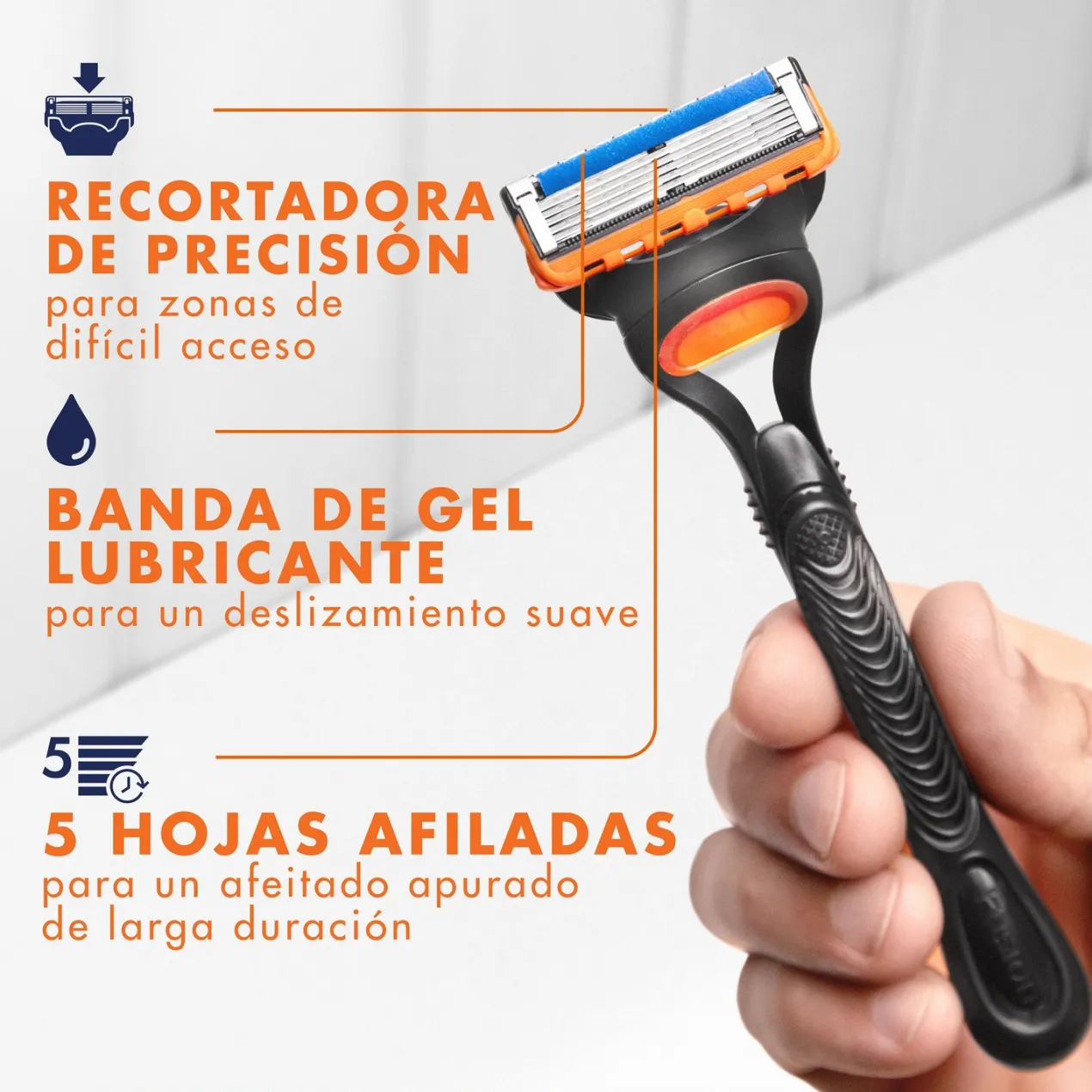 Gillette Fusion5 Pack Ahorro 7+1 Recambios Para Maquinillas De Afeitar
