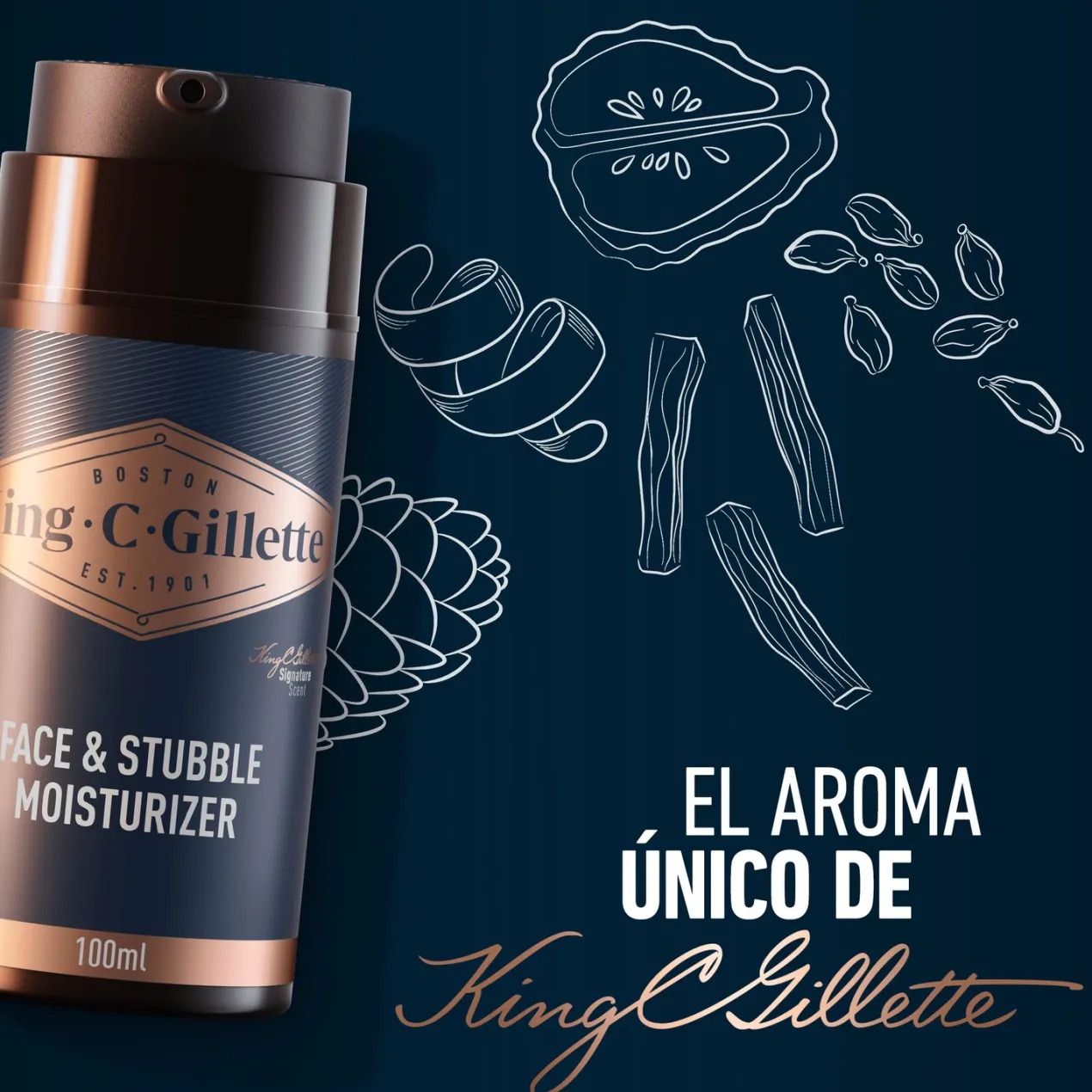 Gillette King C. Crema Hidratante para Cara y Barba