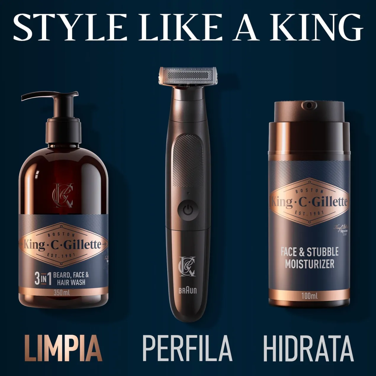 Gillette King C. Gel Para Barba y Rostro