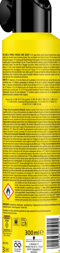 Glued Blasting Freeze Spray Fijador