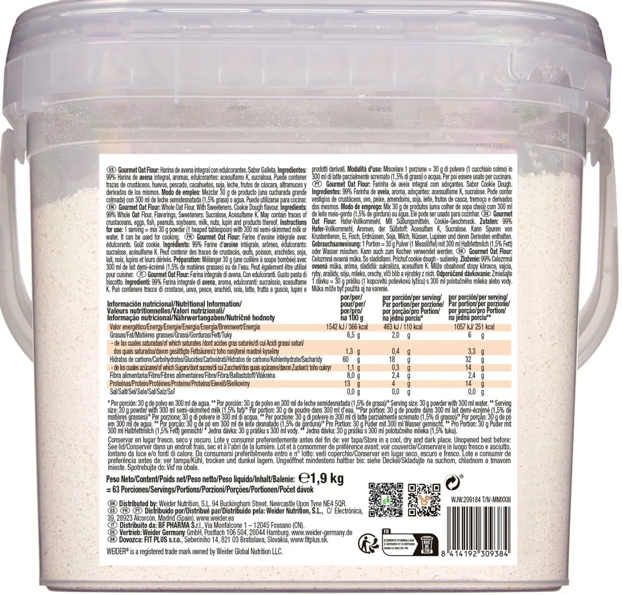 Harina De Avena Cookie Dough Alimento saludable