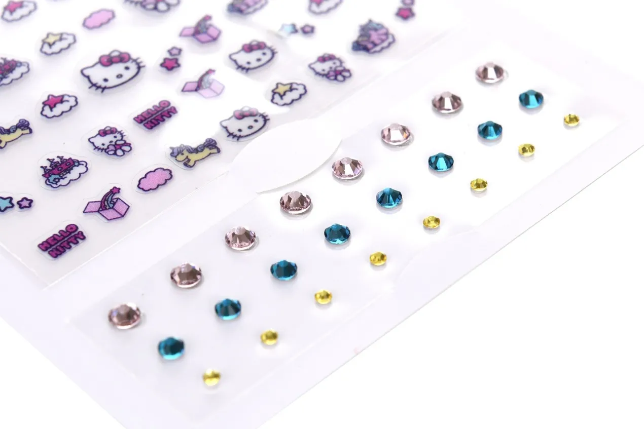 Hello Kitty Pegatinas y Piedras Strass para Decoración de Uñas