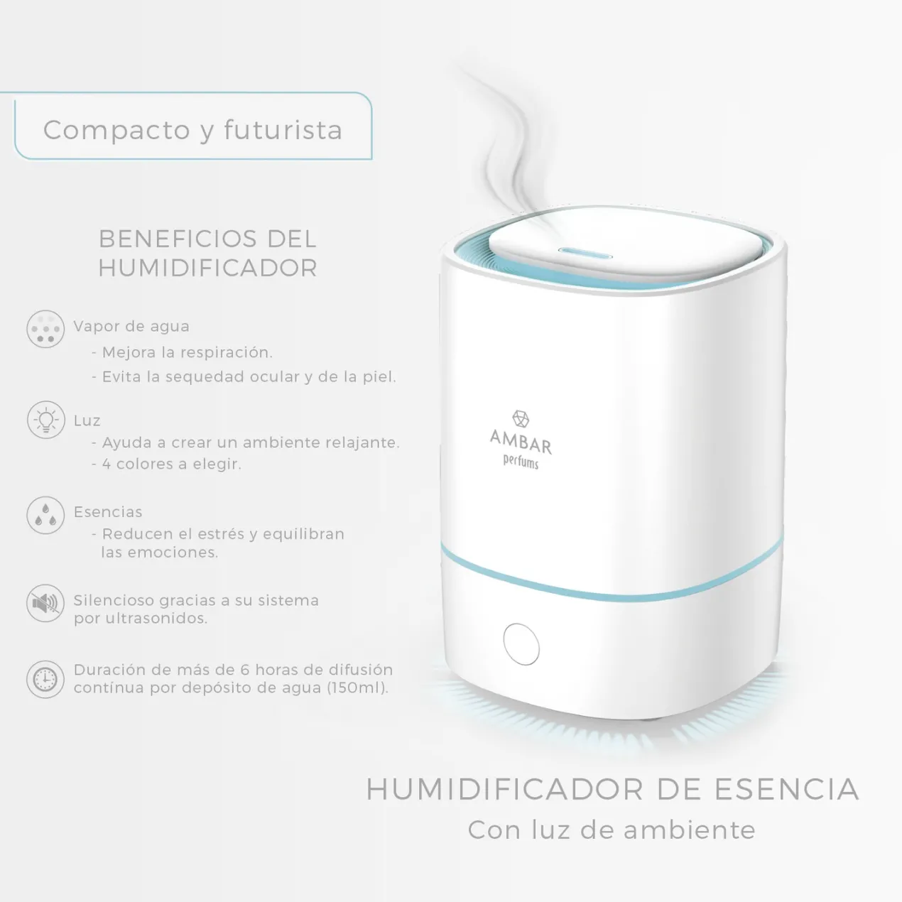 Humidificador de Esencia con Luz de Ambiente