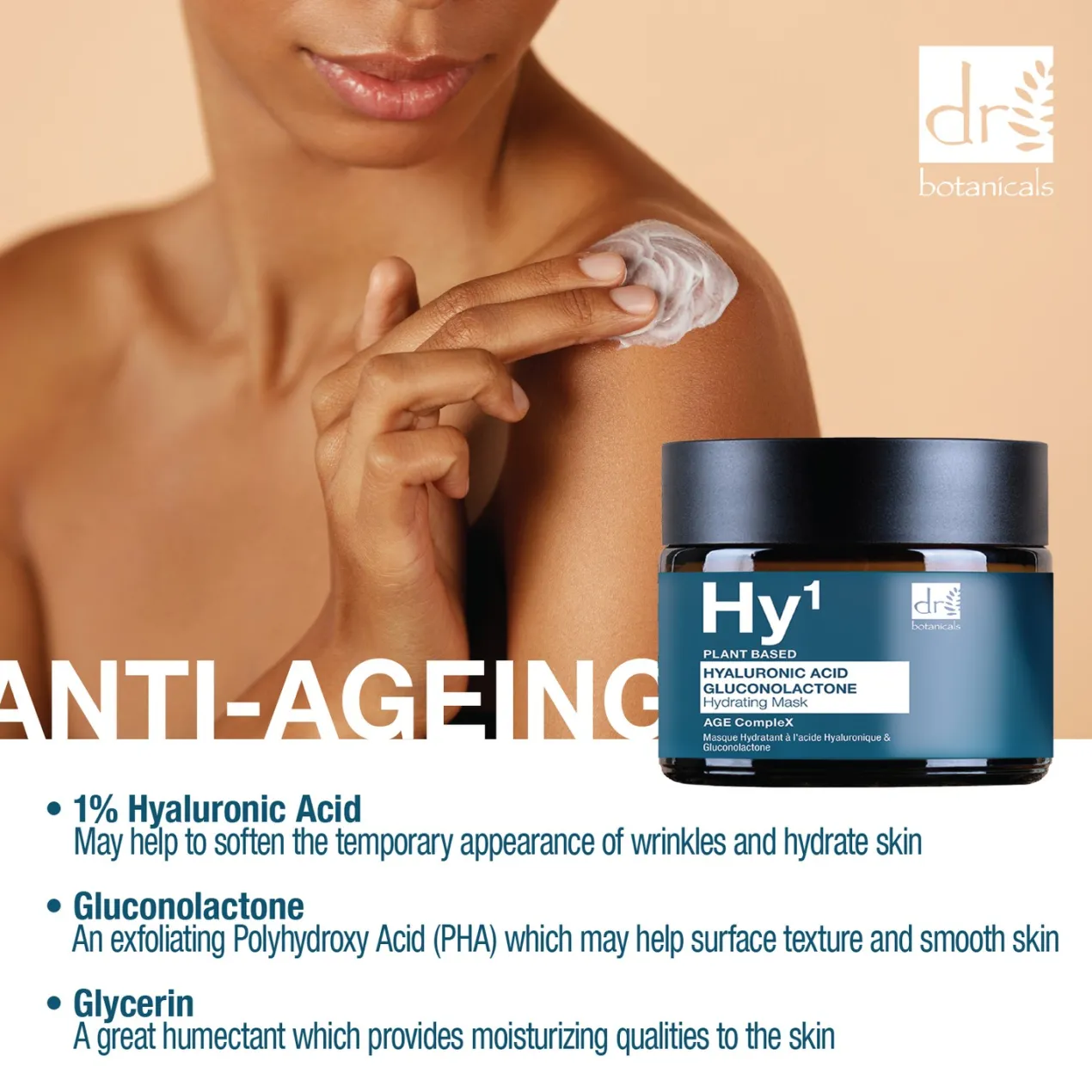Hy1 Hyaluronic Acid & Gluconolactone Mascarilla Facial Hidratante Anti-Arrugas