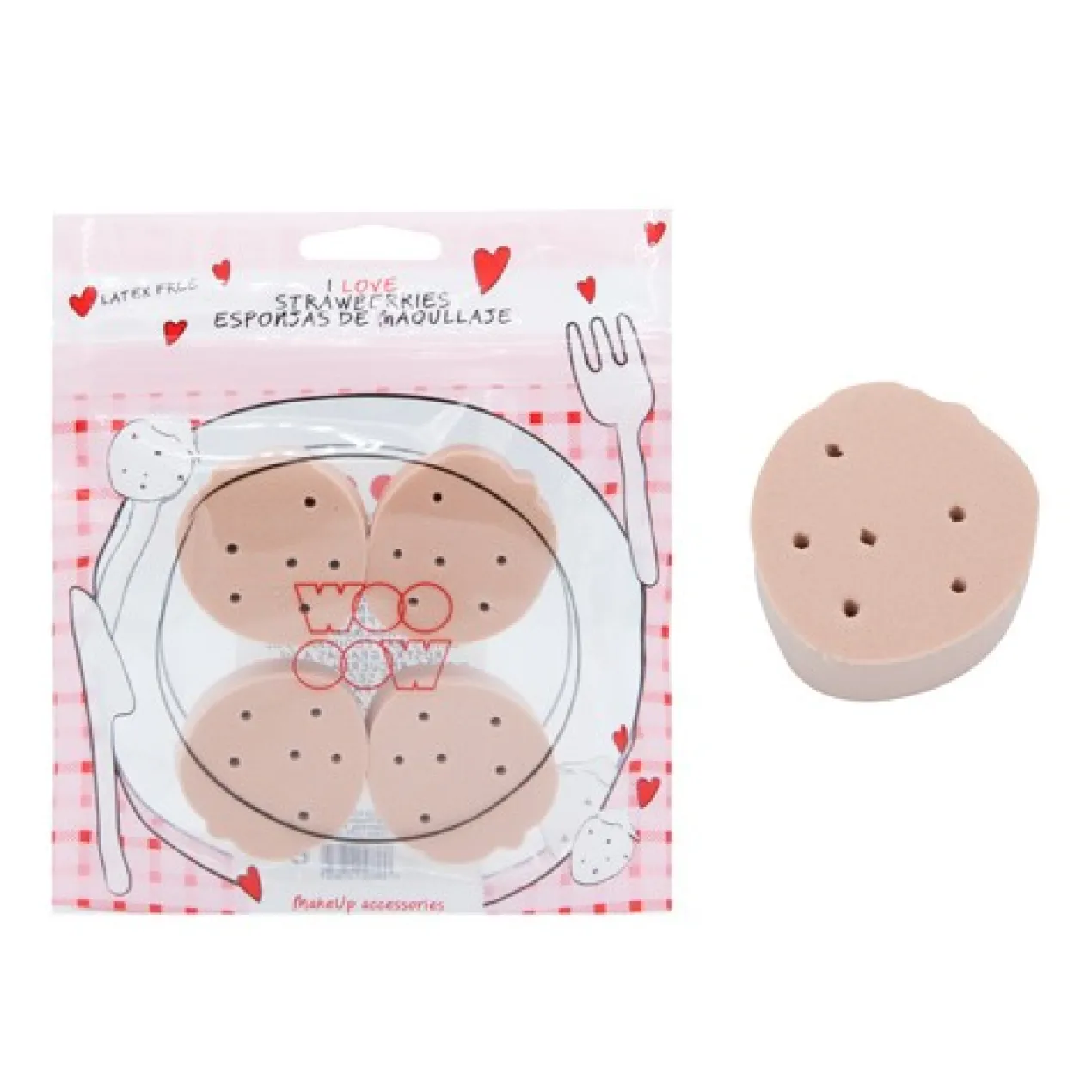 I Love Strawberries Esponjas de Maquillaje