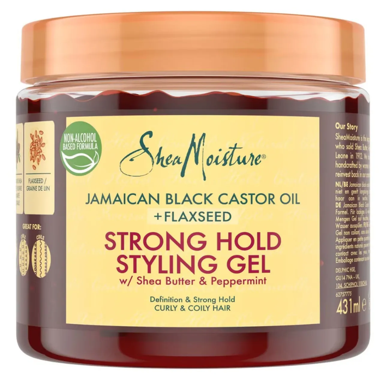 Jamaican Black Castor Oil + Flaxseed Gel de Peinado Fijación Fuerte