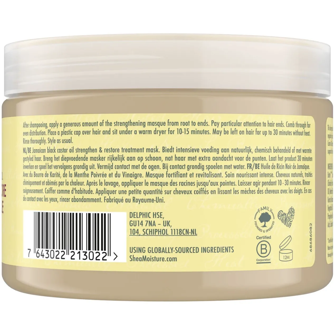 Jamaican Black Castor Oil Mascarilla de Tratamiento Fortalecedor y Restaurador