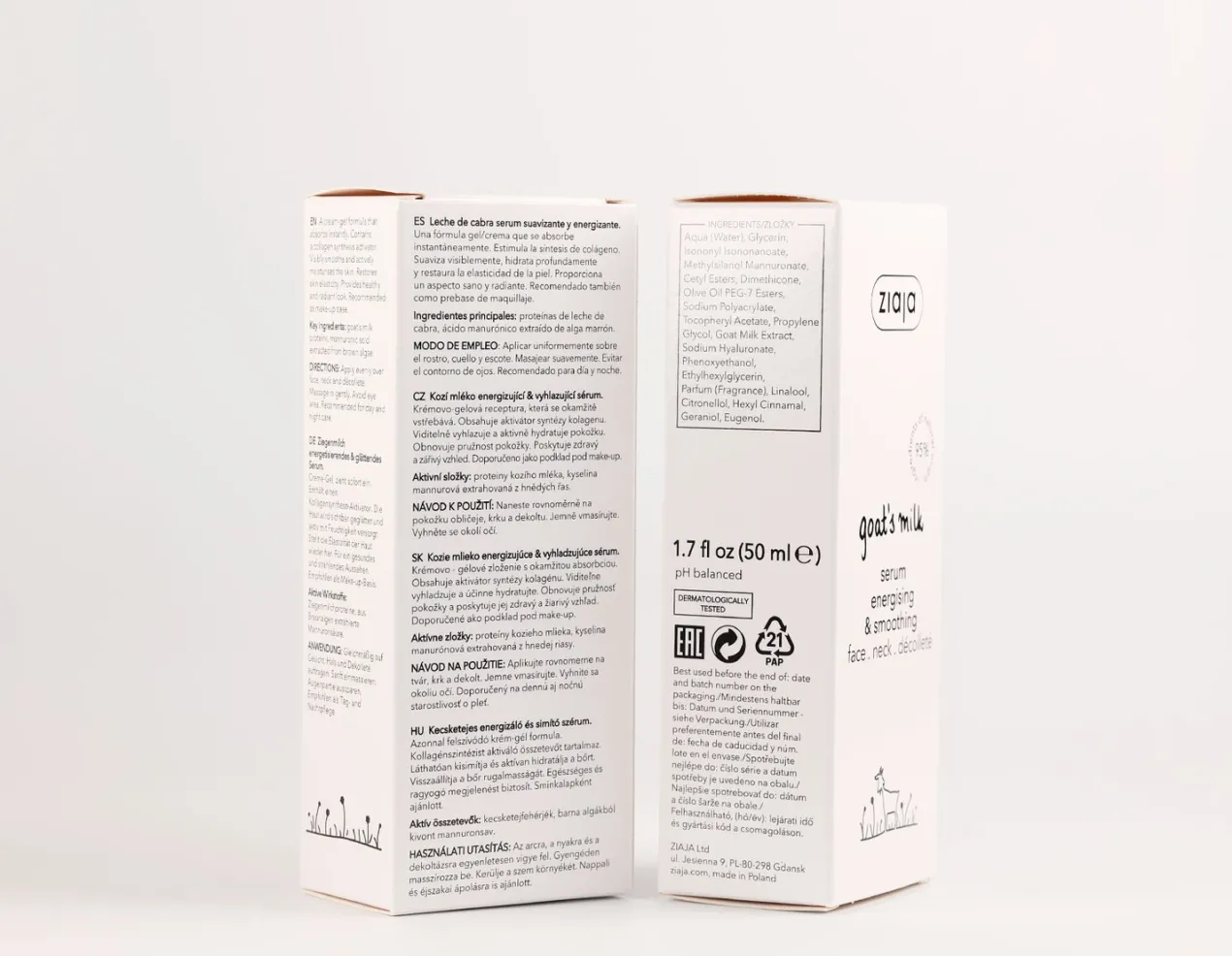 Leche de Cabra Sérum facial energizante y suavizante