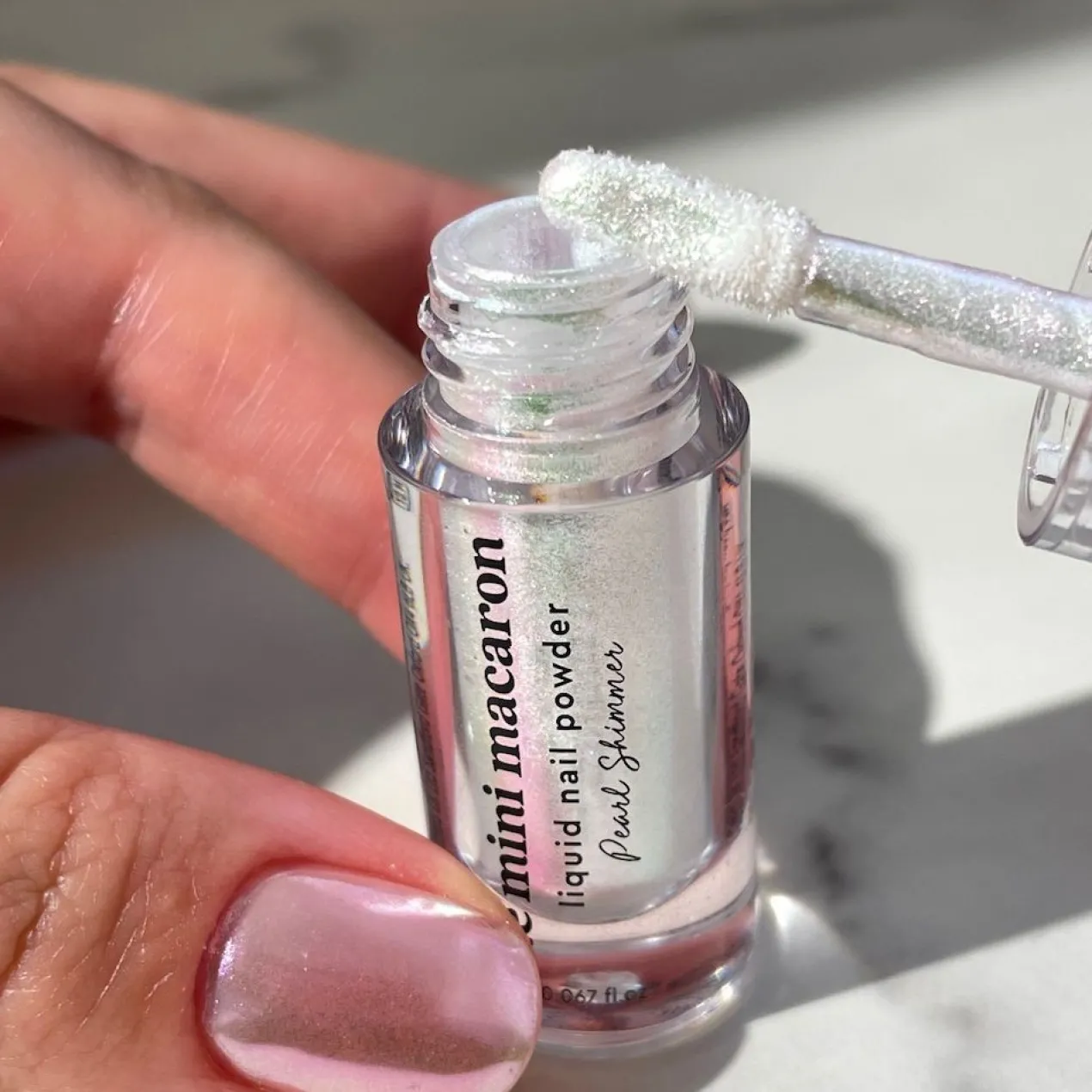 Liquid Nail Powder Pearl Shimmer Gel para Uñas
