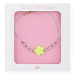 Little Princess Pulsera Hilo y Cuentas Flor