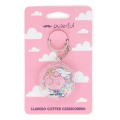 Llavero Glitter Cerdicornio