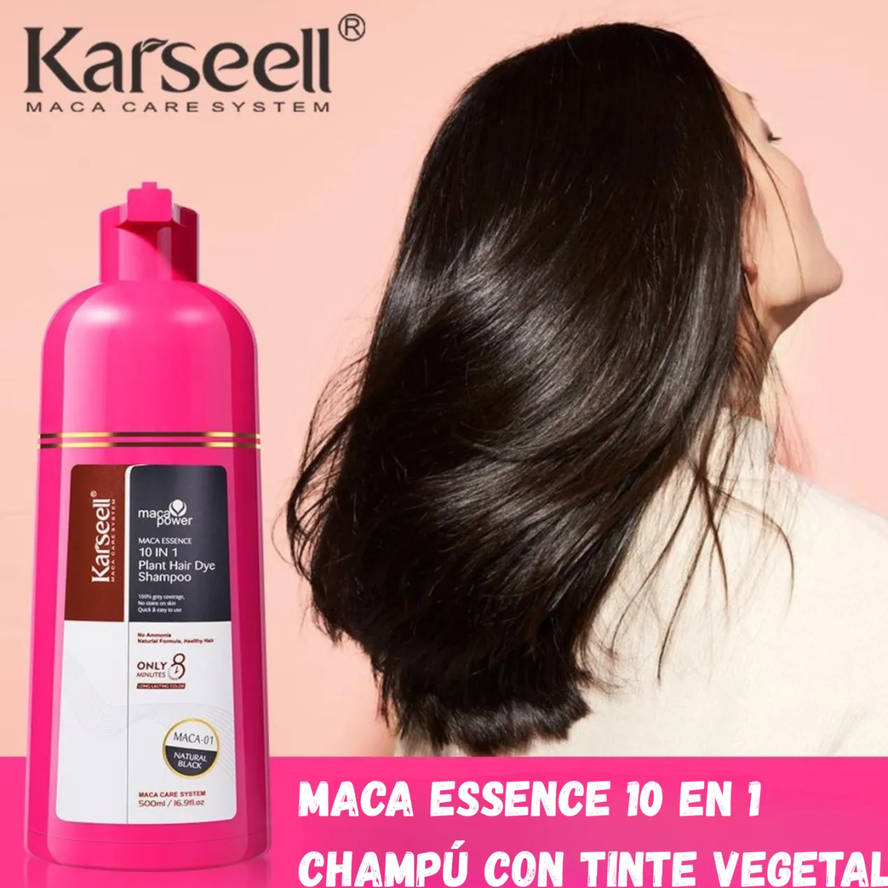 Maca Essence Champú Tinte 10 en 1 Castaño Claro