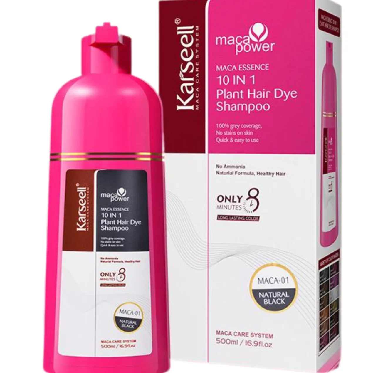 Maca Essence Champú Tinte 10 en 1 Castaño Claro