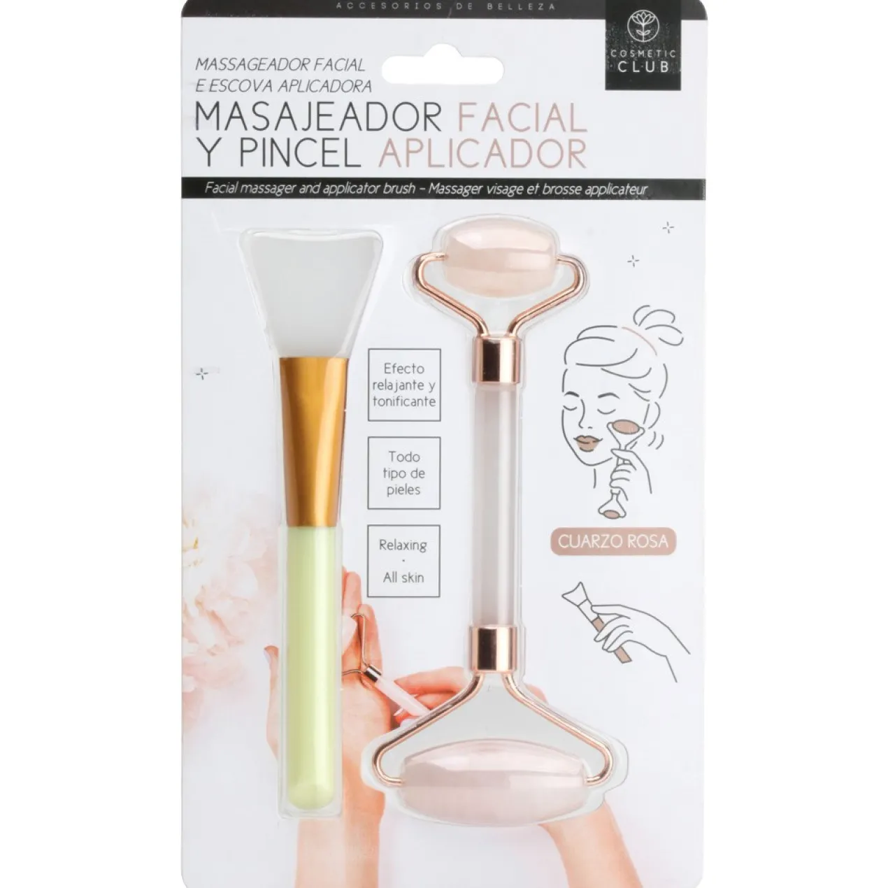 Masajeador Facial y Pincel Aplicador