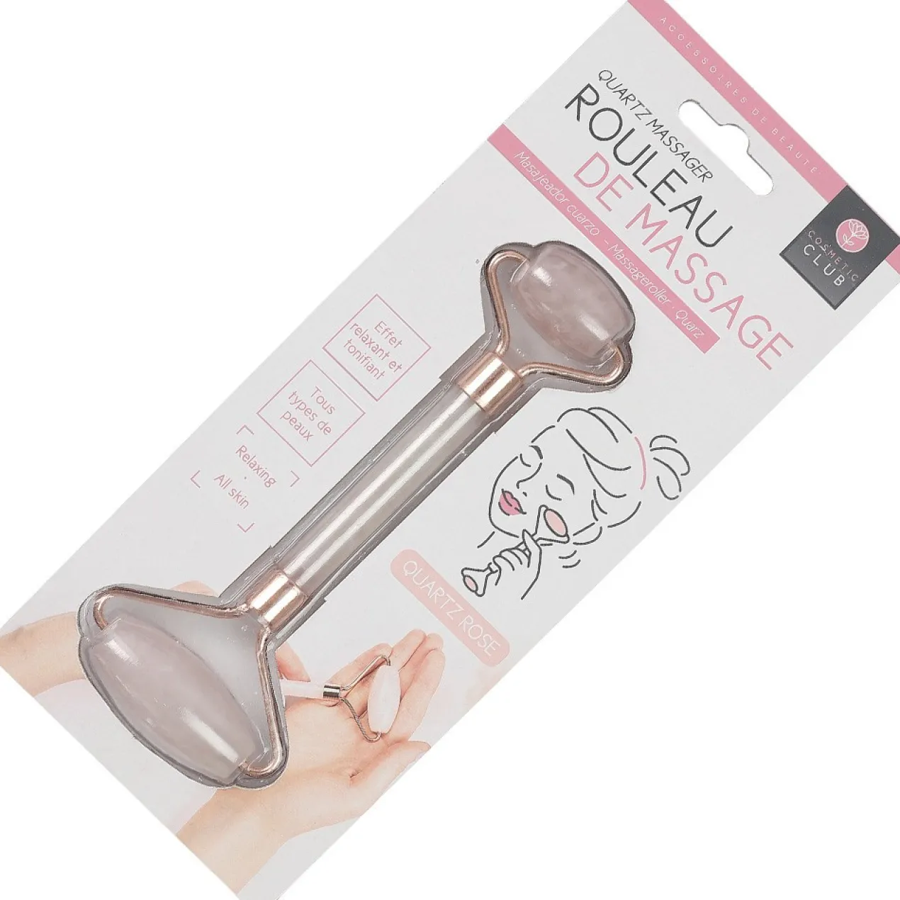 Masajeador Facial Cuarzo Rosa