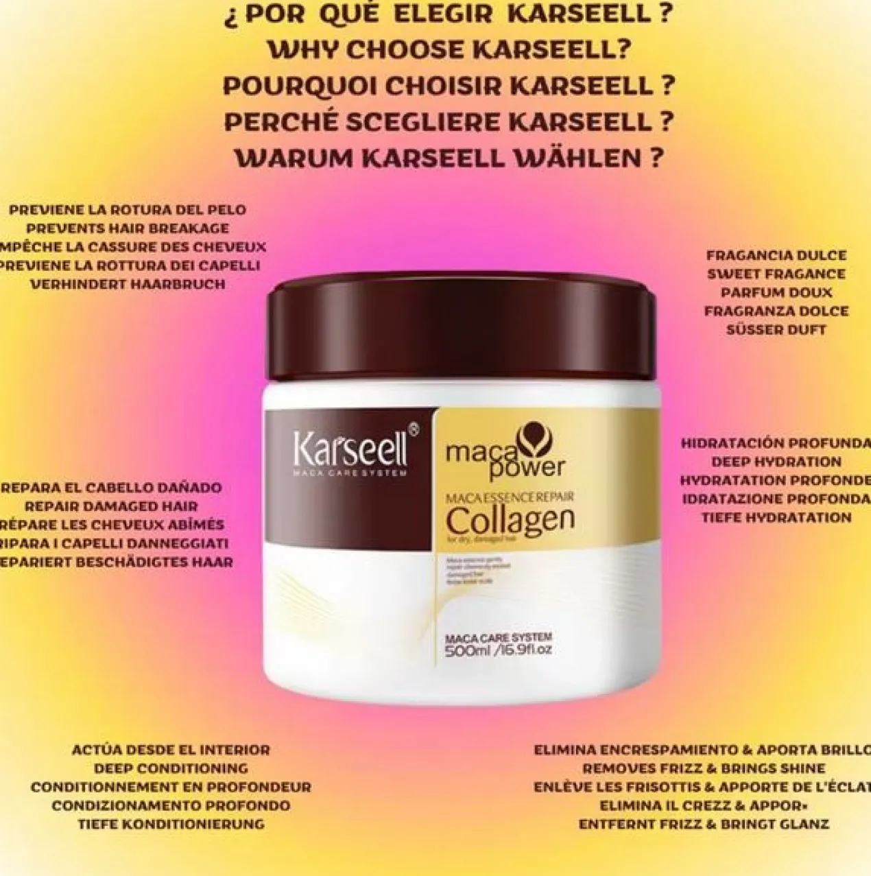 Mascarilla Capilar Reparadora Antifrizz con Colágeno Activo