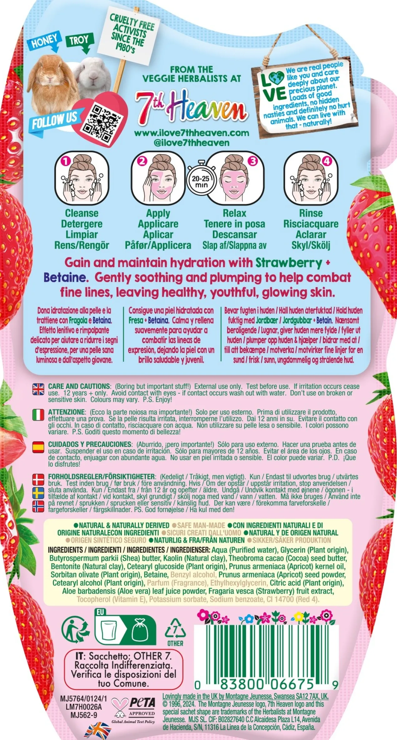 Mascarilla en Crema de Fresas con Betaína