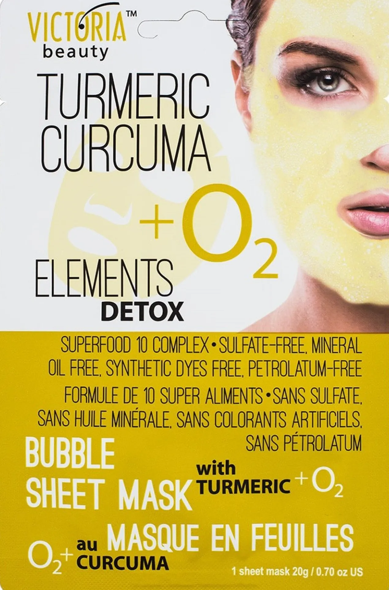Mascarilla Facial Detox con Cúrcuma + O2