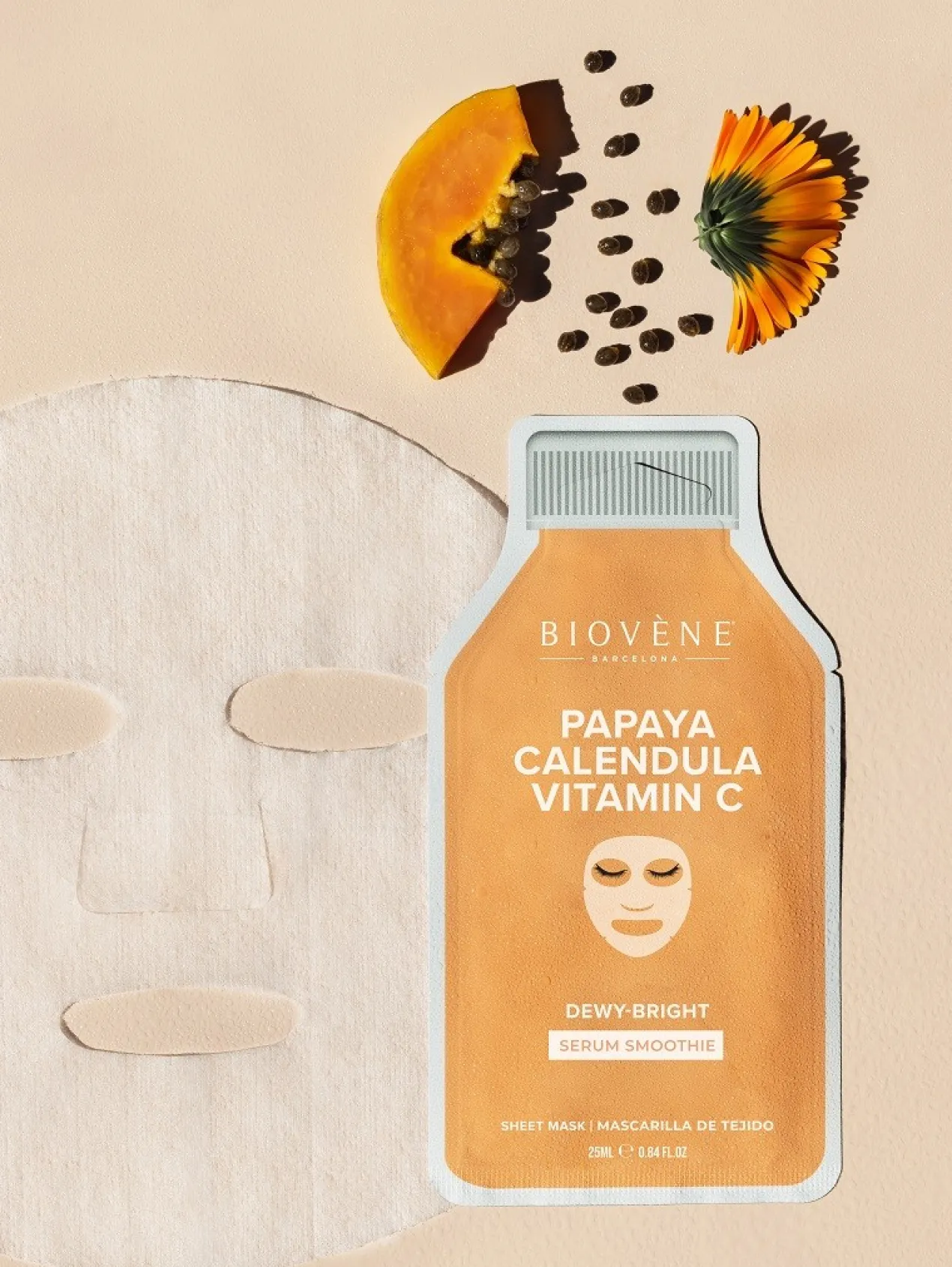Mascarilla Facial Dewy-Bright Vitamina C, Papaya y Caléndula