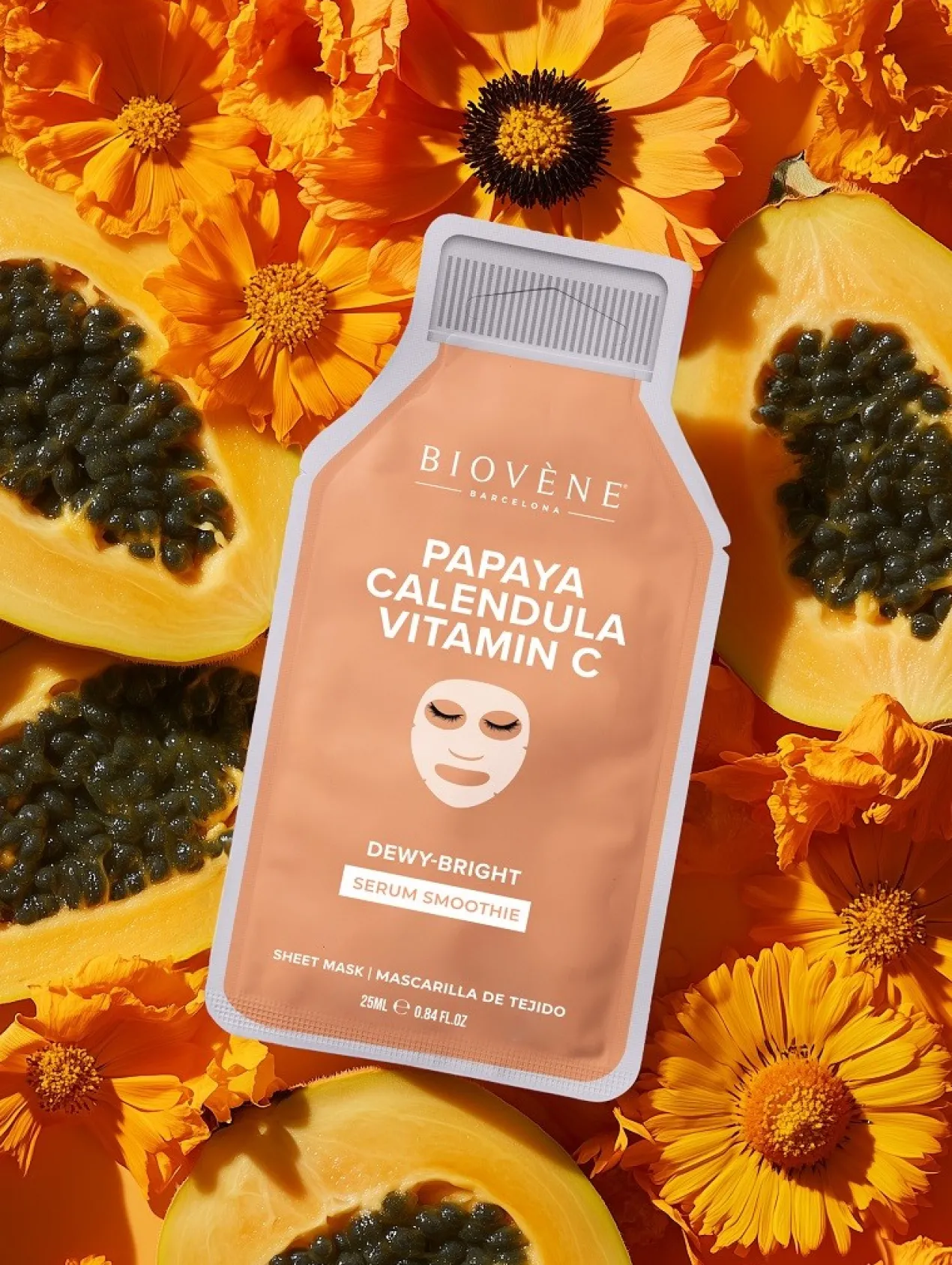 Mascarilla Facial Dewy-Bright Vitamina C, Papaya y Caléndula