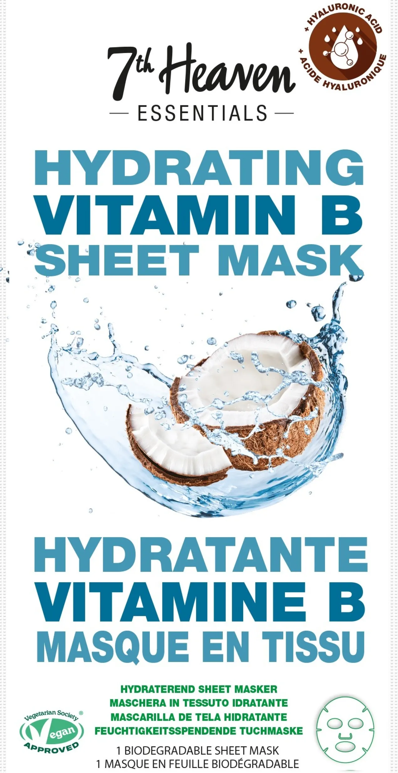 Mascarilla Hidratante Essentials Vit B y Ácido Hialurónico Coco