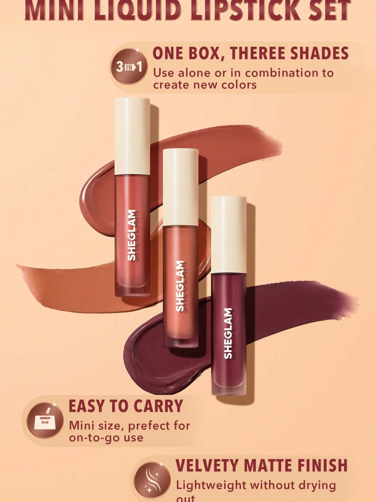 Matte Allure set de 3 mini labiales liquidos