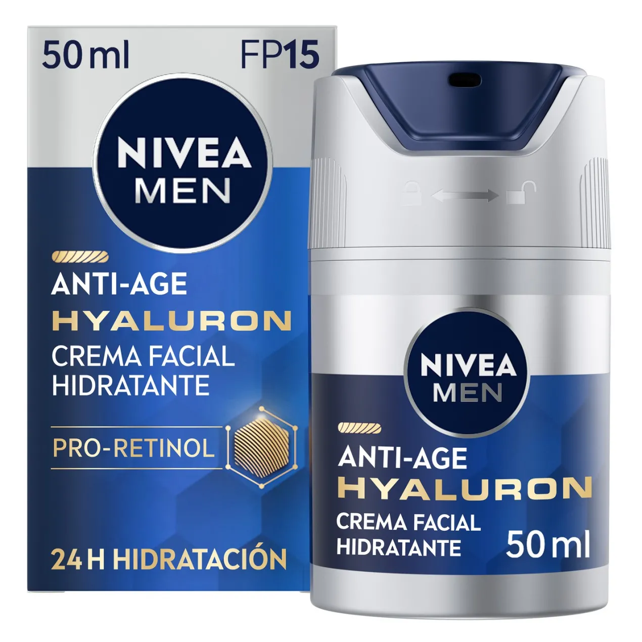 Men Crema Hyaluron Antiedad FP15