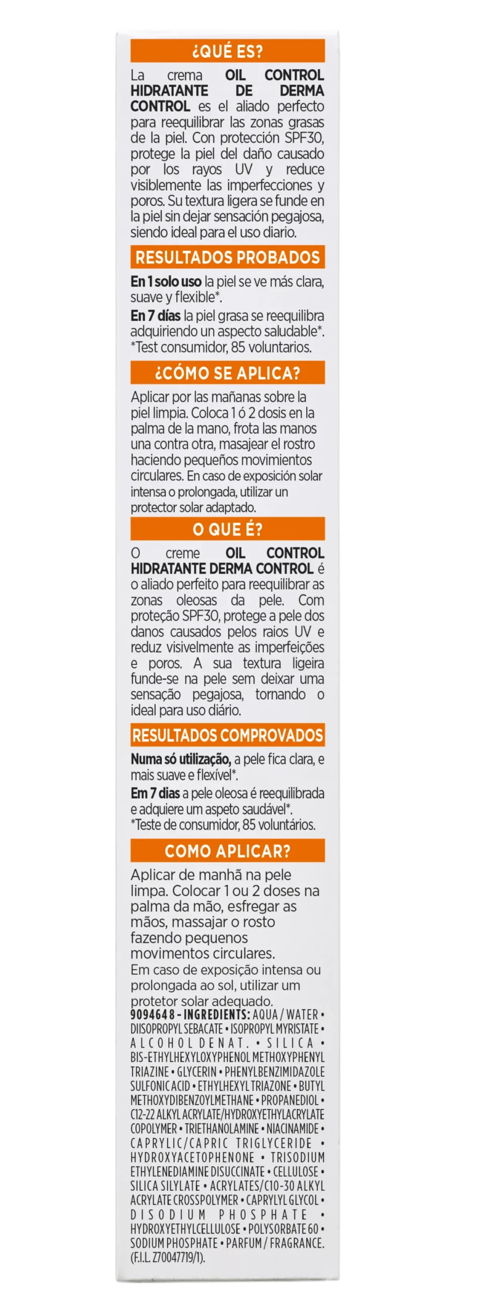 Men Expert Derma Control Oil Control Hidratante SPF30
