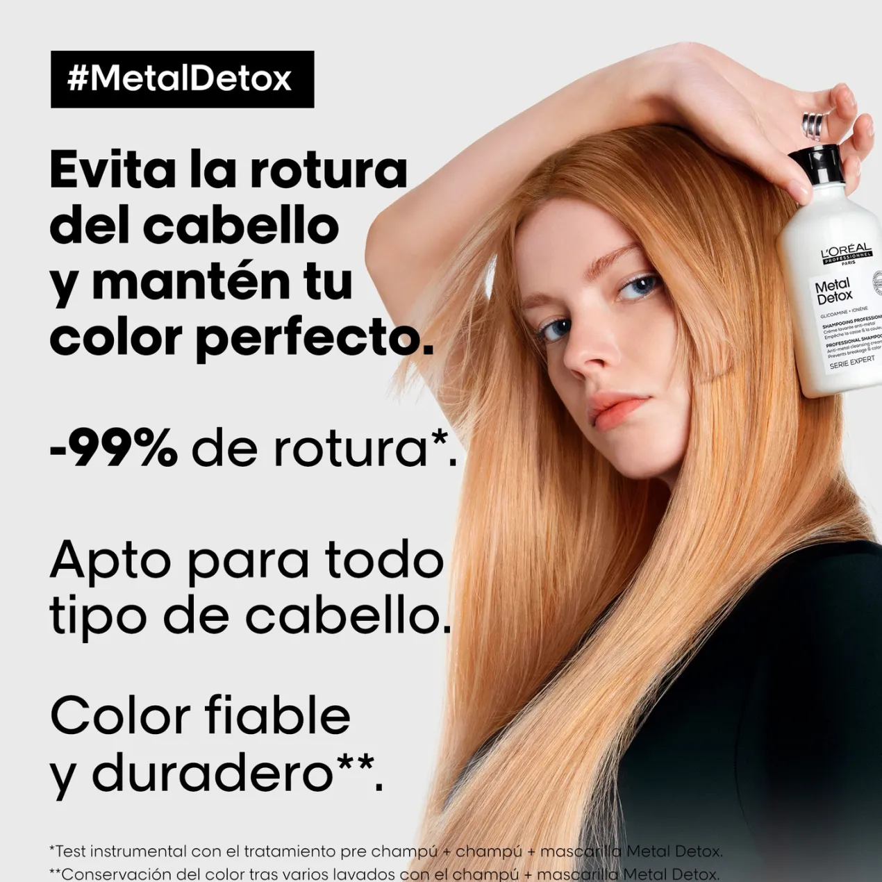 Metal Detox Champú sin Sulfatos para cabello dañado y teñido