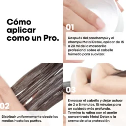 Metal Detox Mascarilla para Cabello Dañado y Teñido