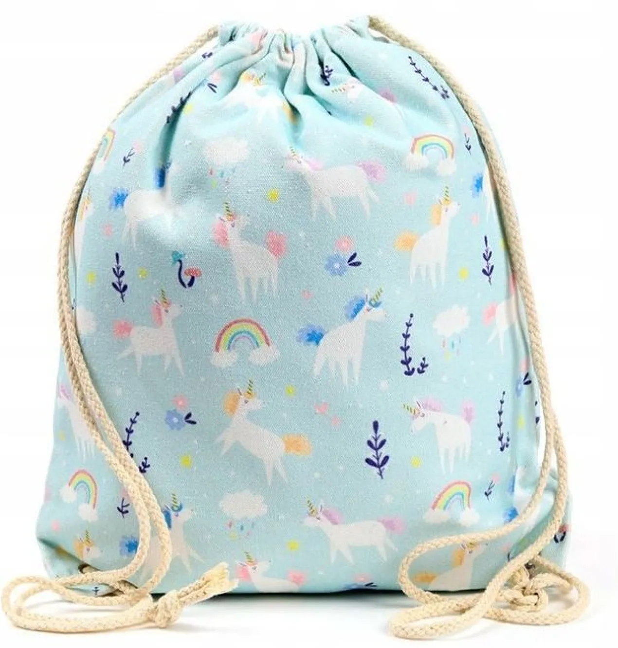 Mochila Tela Con Cuerdas Unicornio