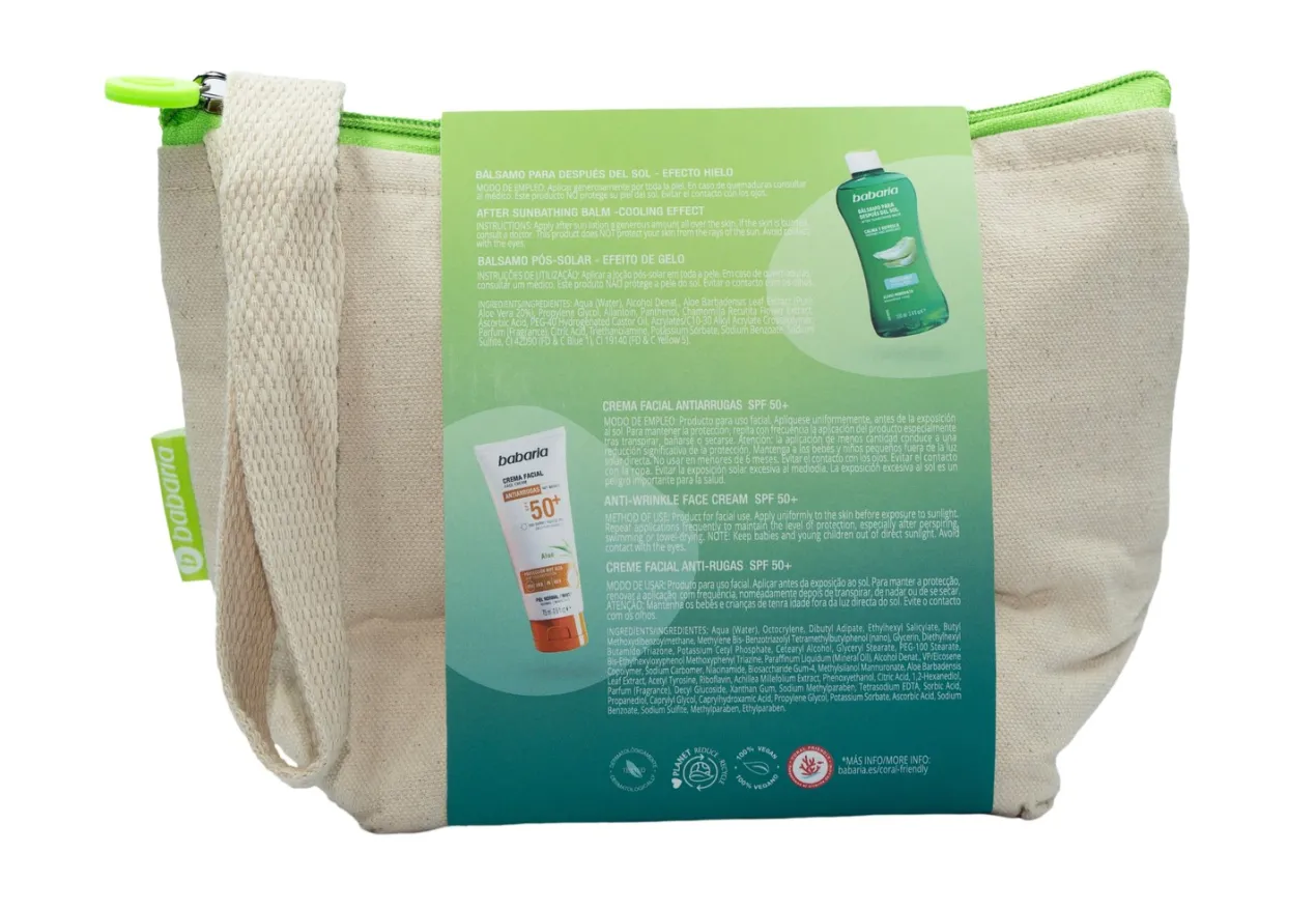 Neceser Sunshine Aloe Crema Facial SPF50+ y Bálsamo After Sun Efecto Hielo