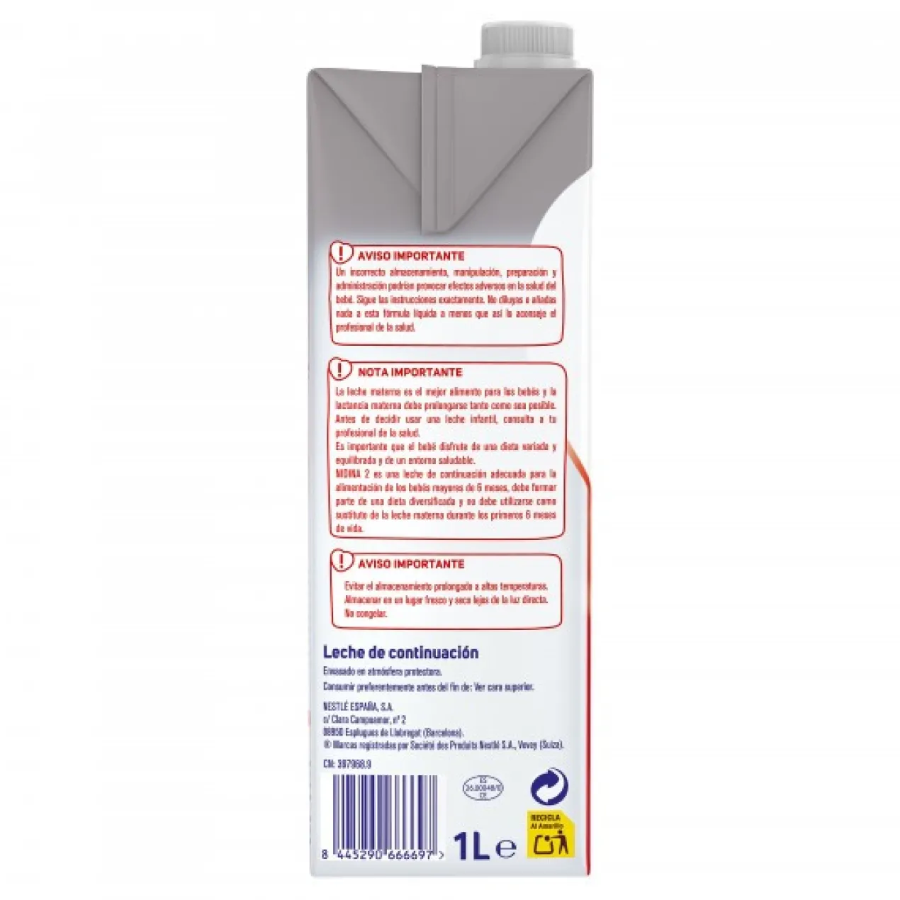 Nidina 2 Leche de Continuación lista para tomar