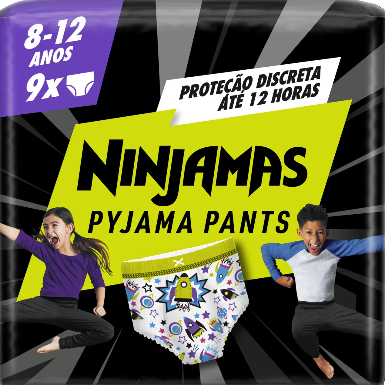 Ninjamas Pyjama Pants Calzoncillos de Noche Absorbentes 8-12 años