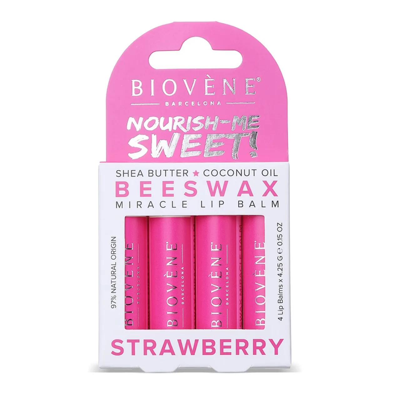 Nourish-Me Sweet! Beeswax Bálsamo Labial Milagroso Cera de Abeja + Fresas