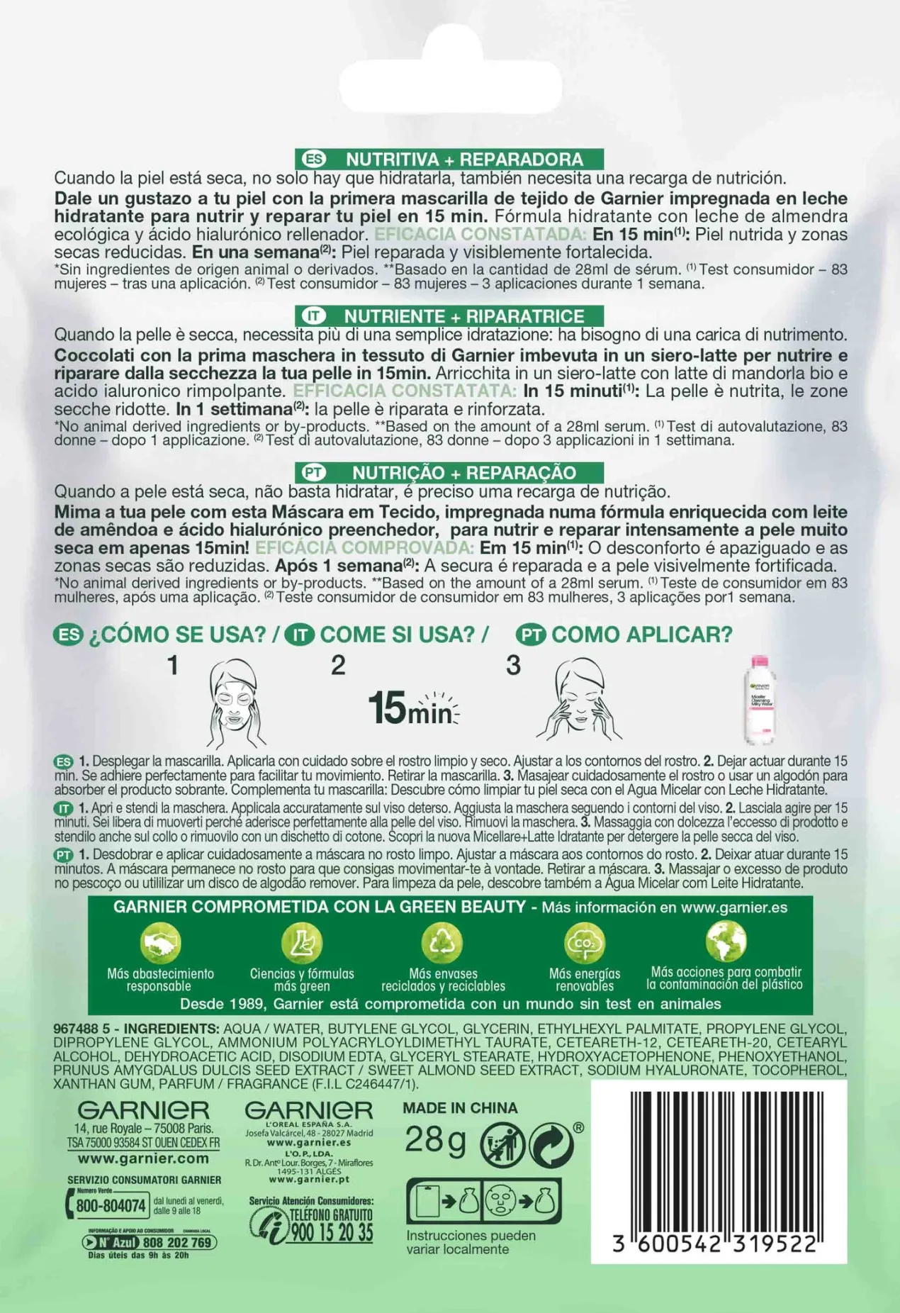 Nutri Bomb Mascarilla Nutritiva Reparadora Leche de Almendra