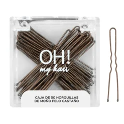 Oh My Hair Caja 50 Horquillas de Moño Pelo Castaño