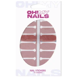 Oh My Nail Stickers Hot Pink Glitter