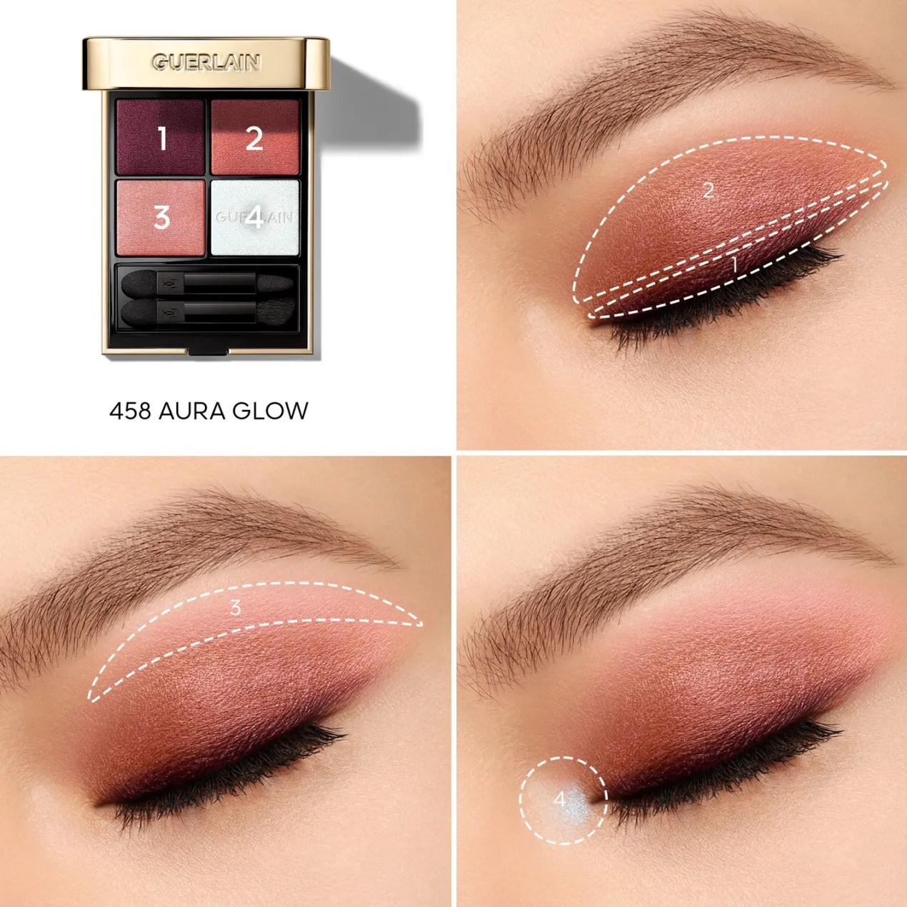 Ombres G 458 Aura Glow Sombras de ojos en 4 tonos Edición limitada