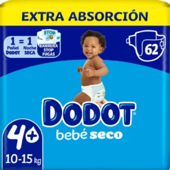 Pañales Bebé Seco Talla 4+ de 10 a 15Kg
