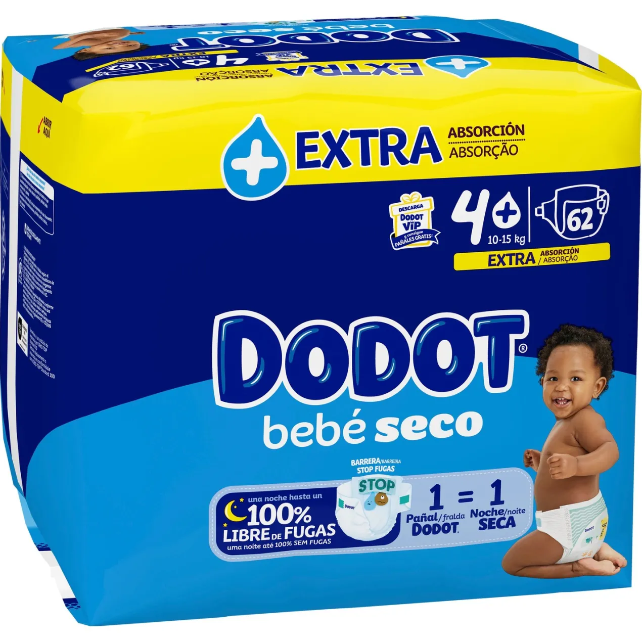 Pañales Bebé Seco Talla 4+ de 10 a 15Kg