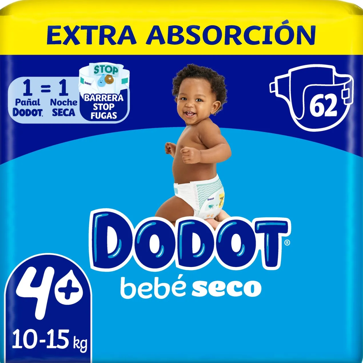 Pañales Bebé Seco Talla 4+ de 10 a 15Kg