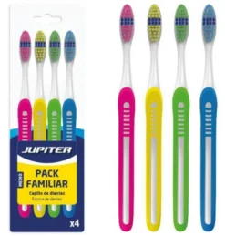 Pack Cepillo Dientes Neon Familiar 4 Colores